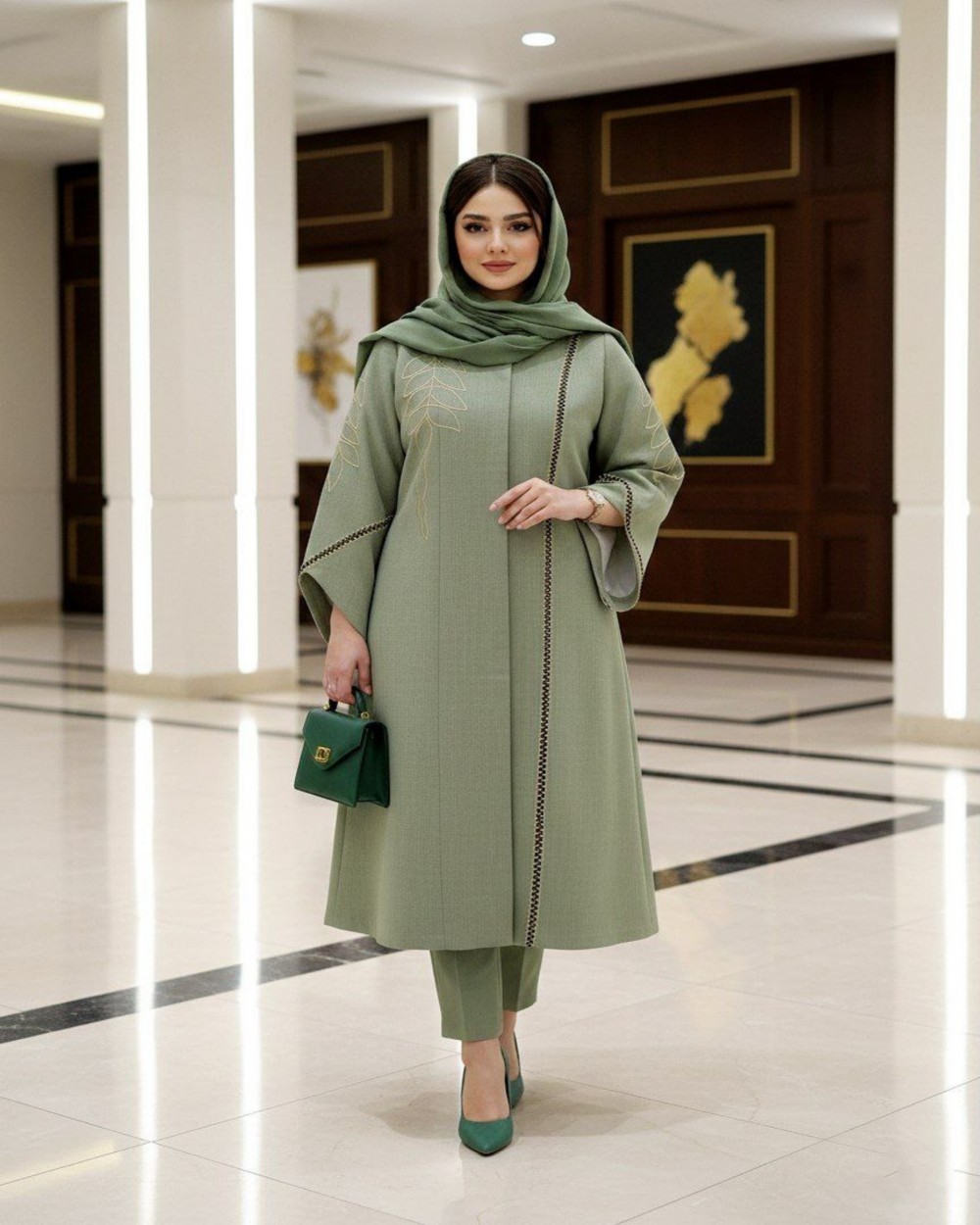 مانتو بلند شیک زنانه مدل رویسا پارچه شانتون  کد1551 (ضمانت اصالت)